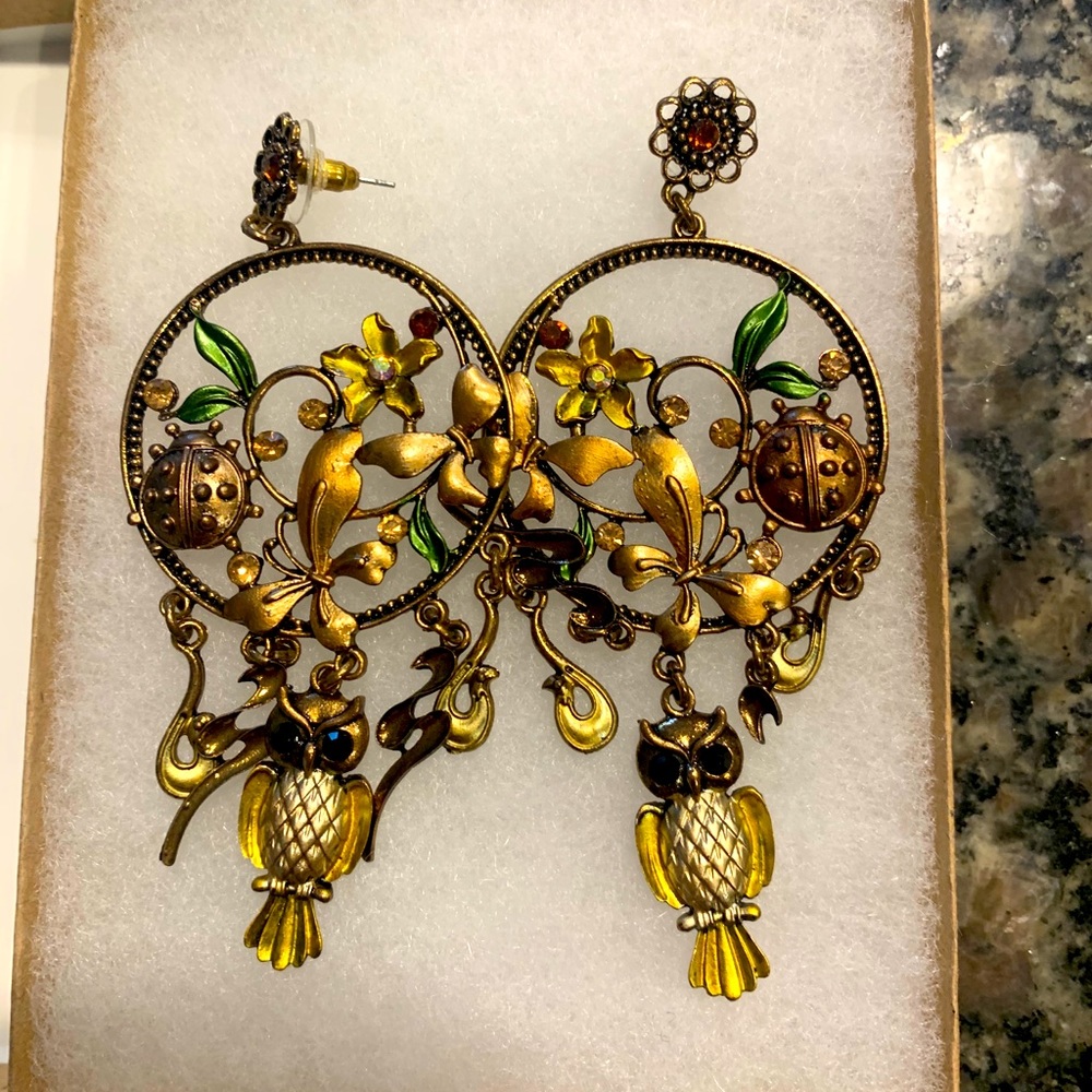 Large Owl Earrings